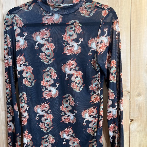 TWIK (SIMONS) - Printed mesh mock neck - Picture 2 of 2